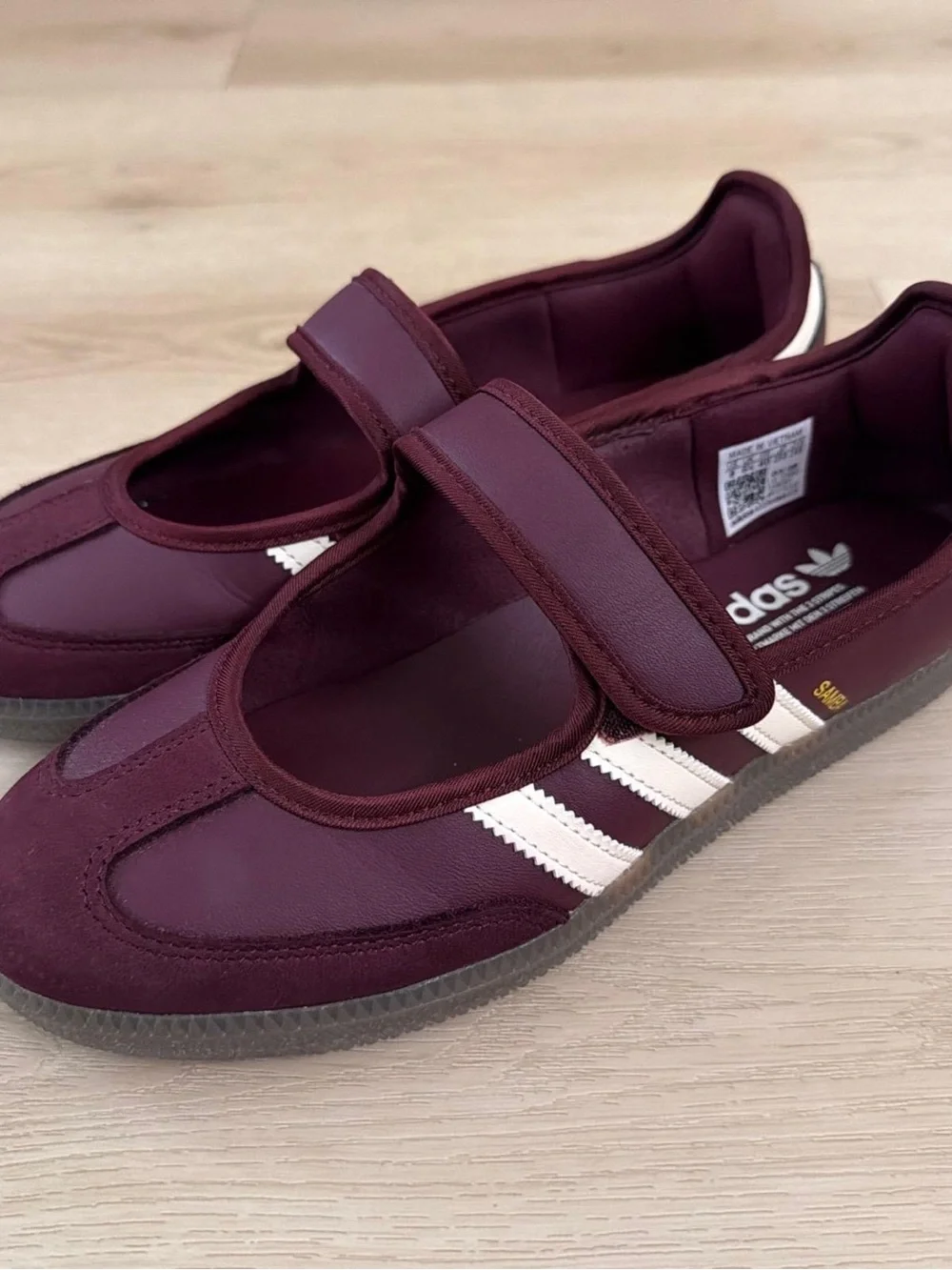 adidas samba Mary Jane burgundy and cream